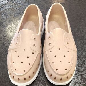 Sperry Cream Perforated Mules with Comfort Sole